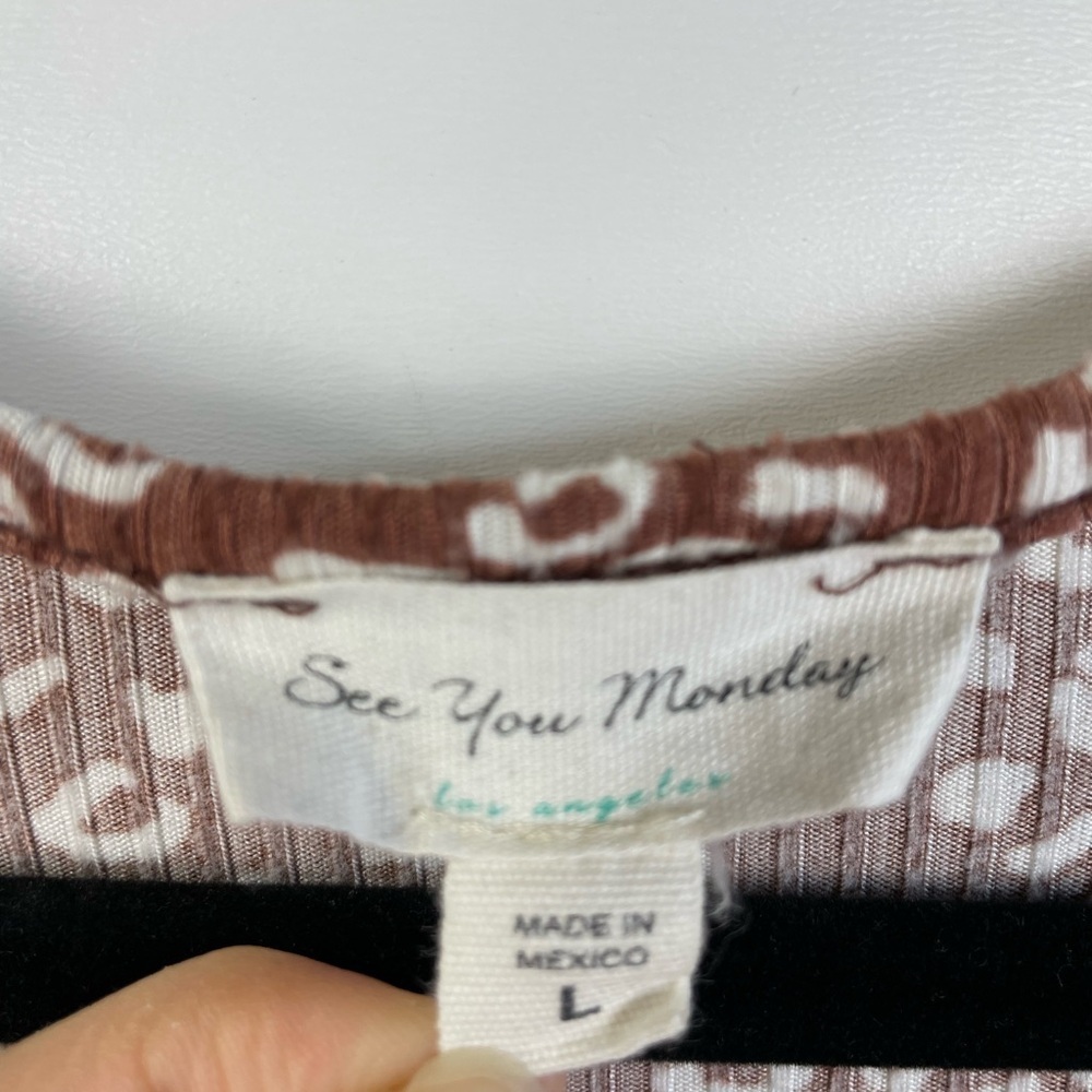 See You Monday Brown Cheetah Print Dress Large Girl Juniors - Picture 5 of 6